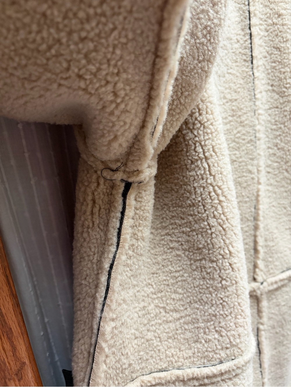 ZARA Oversized fit Faux Shearling Lined Double Breasted Faux Suede Jacket Coat - Picture 15 of 16